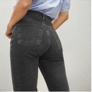 EVERLANE women 30 regular black the cheeky high rise organic cotton denim jeans